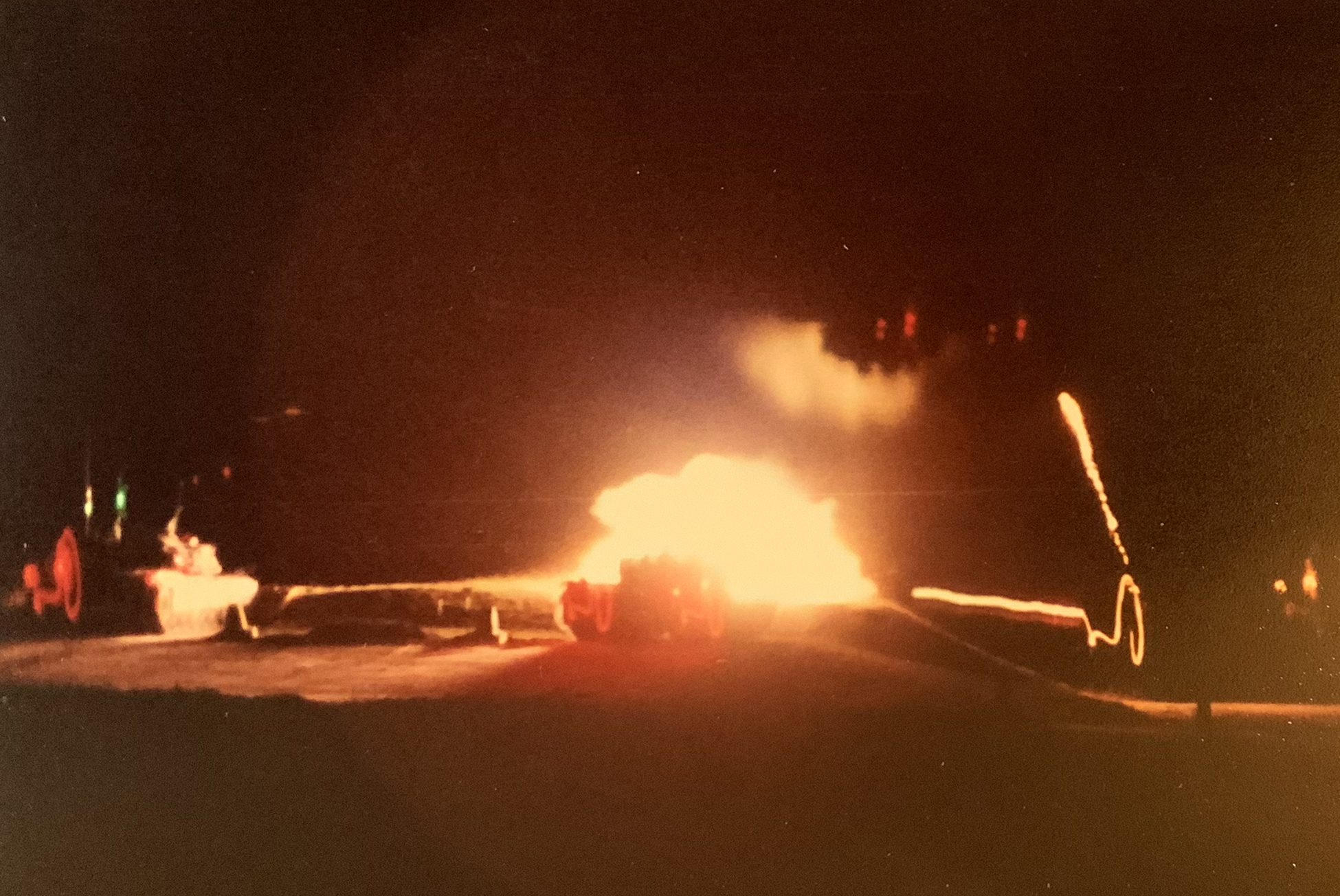 M1 tank night fire, May 1988